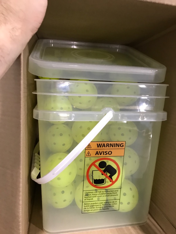 Photo 3 of Franklin Sports Outdoor Pickleballs - X-40 Pickleball Balls - USA Pickleball (USAPA) Approved - Official US Open Ball - 3 Packs, 12 Packs, 36 Pickleball Buckets, 100 + 400 Bulk Packs of Pickleballs Optic Yellow 36 Pack Bucket Pickleballs