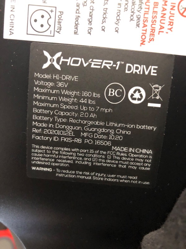 Photo 5 of *MISSING CHARGER*
Hover-1 Drive Electric Hoverboard, Black