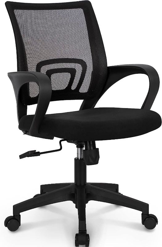 Photo 1 of **PARTS ONLY**Neo Chair Office Computer Desk Chair Gaming-Ergonomic Mid Back Cushion Lumbar Support with Wheels Comfortable Blue Mesh Racing Seat Adjustable Swivel Rolling Home Executive (Black)
