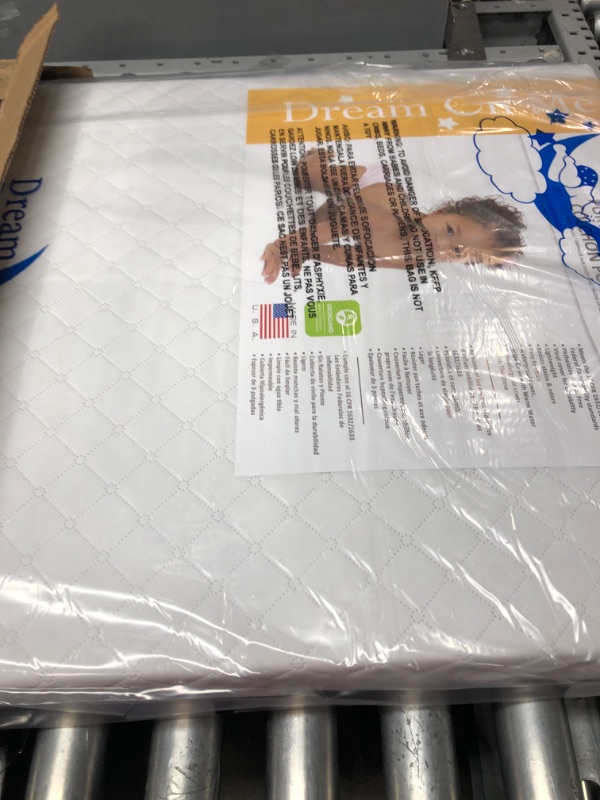 Photo 2 of Dream On Me Holly 3” Fiber Portable, Greenguard Gold Certified, Waterproof Vinyl Cover, Lightweight Mini Crib Mattress, White