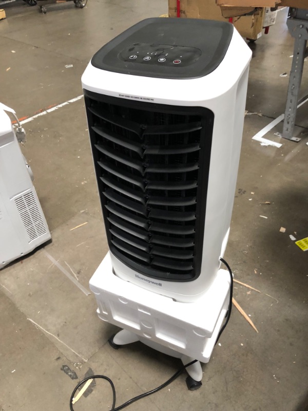 Photo 2 of **NOT FUNCTIONAL PARTS ONLY!! Honeywell Indoor Portable Evaporative Tower Air Cooler with Fan & Humidifier, Washable Dust Filter & Remote Control, TC30PEU, White 43.5"