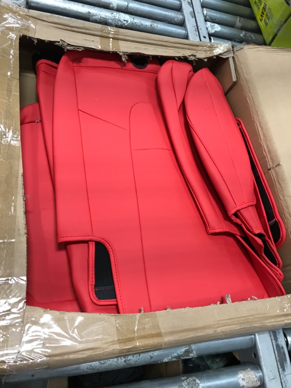 Photo 2 of Maysoo Tesla Model 3 Red Seat Covers Nappa Leather Car Seat Covers, for Tesla Model 3 2023 2022-2017 All Season Car Seat Protector with Armrest Cover Accessories(Red-Nappa, Model 3 (Full Set)) red nappa model 3(full set)