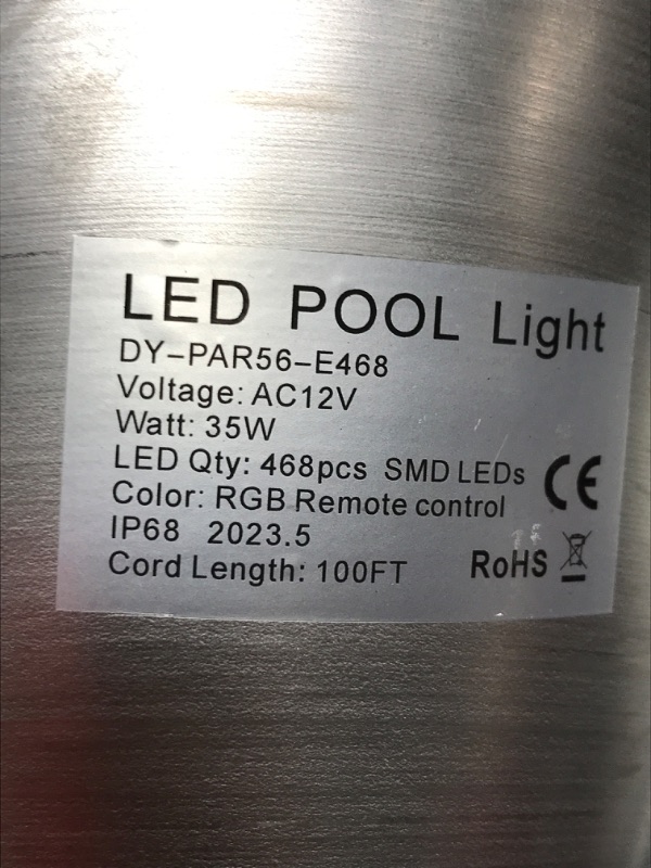 Photo 3 of 12V LED Pool Light 100FT, 10 Inch Color Changing Pool Light Bulb for Inground Pool, Underwater Swimming Pool Spa Light Replacement Compatible with pentair Pool Fixtures