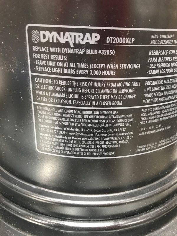 Photo 2 of ***POWERS ON*** DynaTrap Insect Trap (DT2000XLP), XL, Black & Mosquito Magnet Octenol Biting Insect Attractant, 3 Count