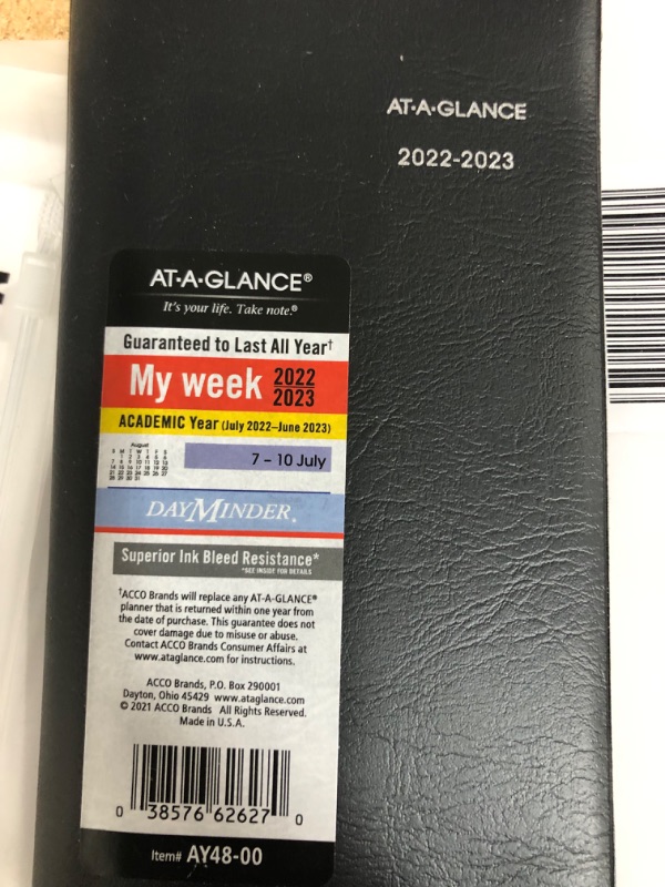 Photo 2 of AT-A-GLANCE 2022-2023 Calendar, Weekly Academic Pocket Planner, 3-1/2" x 6", DayMinder, Black (AY4800) Black Pocket Size 2022-2023 Old Edition 