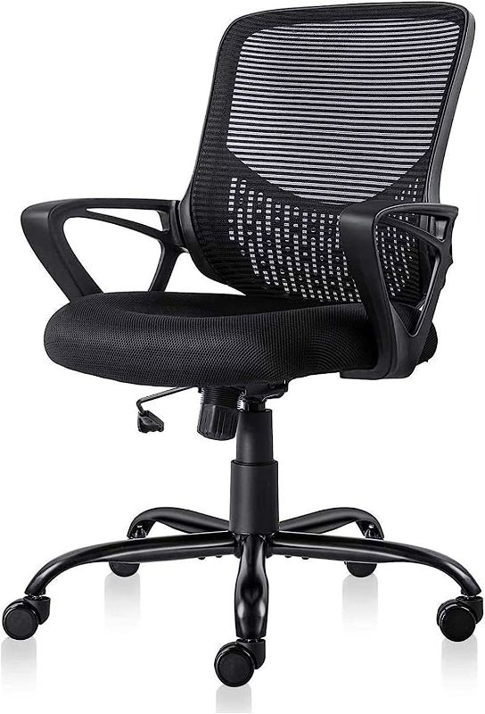 Photo 1 of Office Chair, Ergonomic Office Chair, Desk Chair Breathable Mesh Computer Chair with Wheels, Home Office Desk Chairs Mid Back Swivel Rolling Task Chair with Lumbar Support and Adjustable Height
