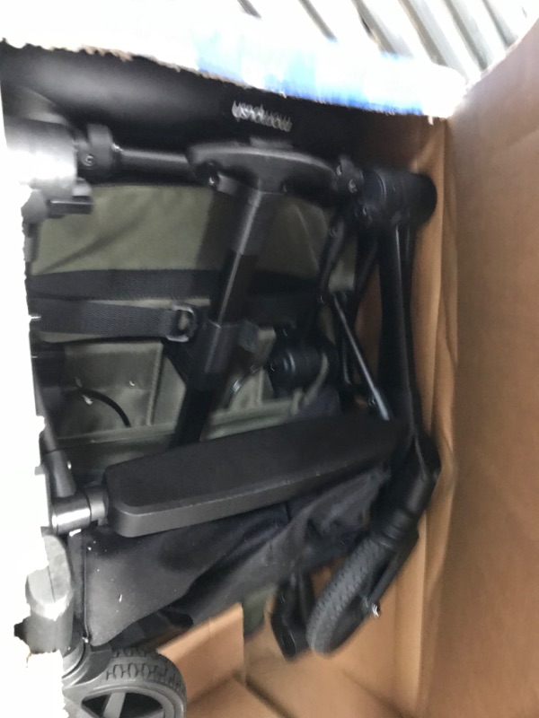 Photo 1 of Mompush Lithe V2 Lightweight Stroller + Snack Tray, Ultra-Compact Fold & Airplane Ready Travel Stroller, Near Flat Recline Seat, Cup Holder, Raincover & Travelbag Included Forest