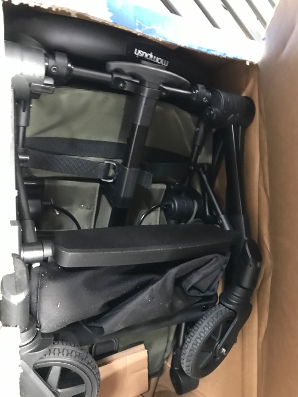 Photo 1 of Mompush Lithe V2 Lightweight Stroller + Snack Tray, Ultra-Compact Fold & Airplane Ready Travel Stroller, Near Flat Recline Seat, Cup Holder, Raincover & Travelbag Included Forest