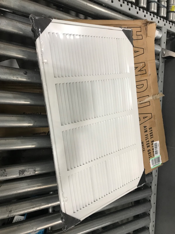 Photo 2 of **MINOR DAMAGE**Handua 24"W x 14"H [Duct Opening Size] Filter Included Steel Return Air Filter Grille [Detachable Door] for 1" Filters, Vent Cover Grill, White, Outer Dimensions: 26 5/8"W X 16 5/8"H for 24x14 Opening 24"W x 14"H [Duct Opening]