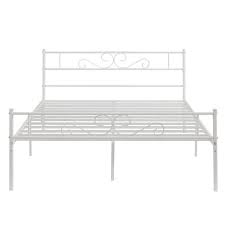 Photo 1 of **LOOSE HARDWARE**Twin Size Bed Frame with Headboard and Footboard, No Box Spring Needed Heavy Duty Metal Platform, WHITE, 41" W
