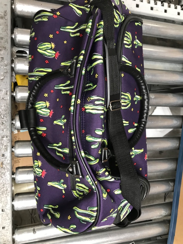 Photo 2 of **MINOR WEAR & TEAR**World Traveler Floral Prints 21-inch Carry-on Rolling Duffel Bag 21-inch Cactus Purple