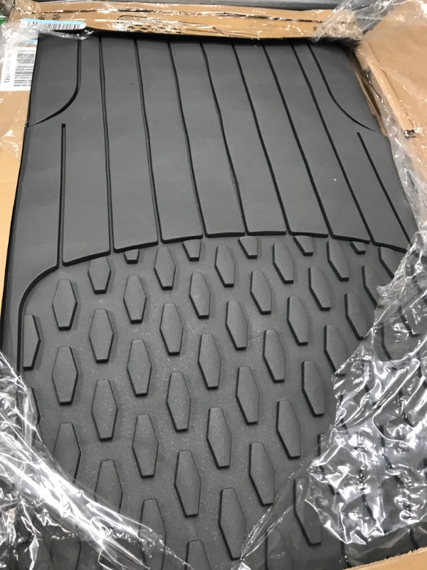 Photo 2 of Automotive Floor Mats Gray ClimaProof for all weather protection Universal Fit for most Cars, SUVs, and Trucks (Full Set Trimmable Custom Fit) FH Group F11308GRAY