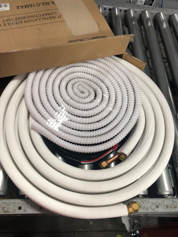 Photo 4 of 25 Ft Mini Split Line Set.Air Conditioner Copper Tubing Pipes Extension Set, 1/4" & 3/8" 3/8" PE Thickened for AC and Heating Equipment Insulated Coil Line Set HVAC Refrigerant with Nuts. (1/4+3/8)
