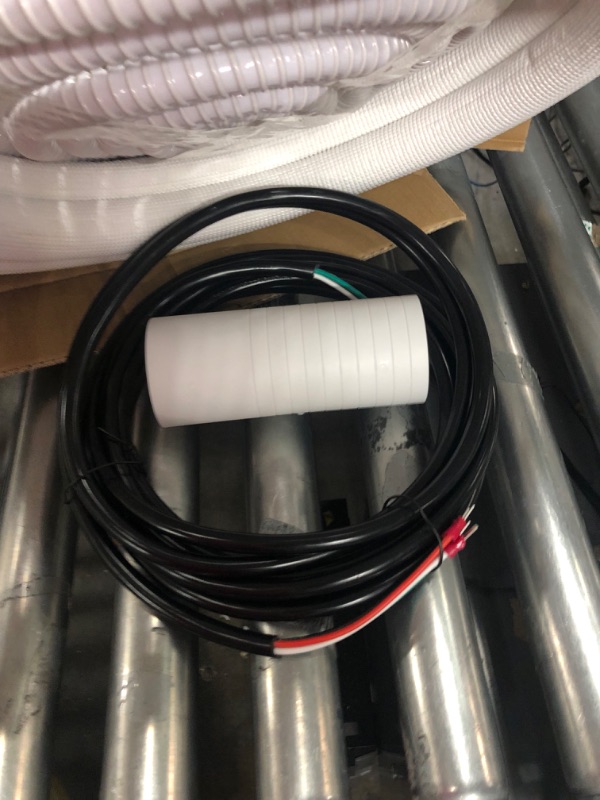 Photo 3 of 25 Ft Mini Split Line Set.Air Conditioner Copper Tubing Pipes Extension Set, 1/4" & 3/8" 3/8" PE Thickened for AC and Heating Equipment Insulated Coil Line Set HVAC Refrigerant with Nuts. (1/4+3/8)
