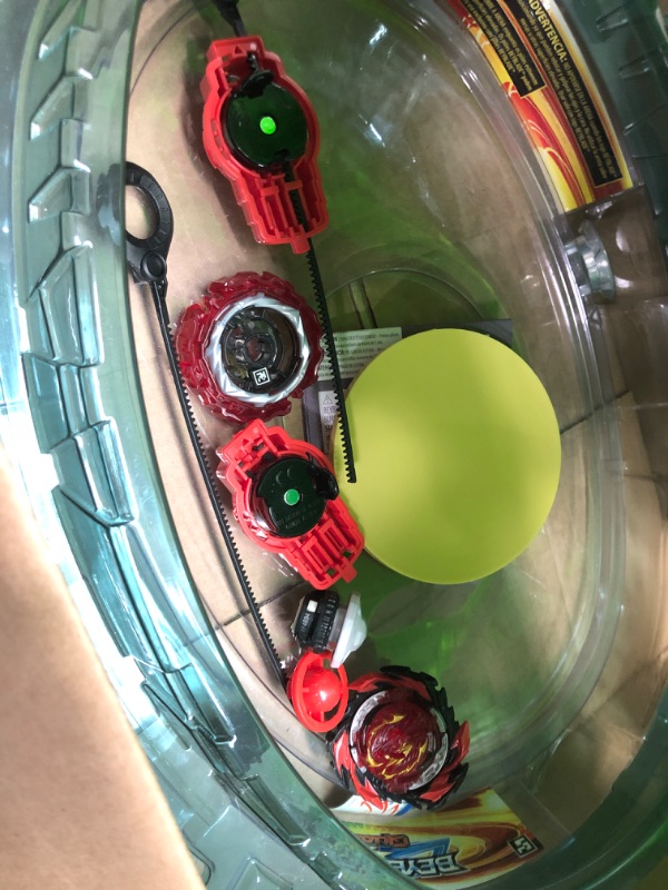 Photo 4 of BEYBLADE Burst QuadDrive Interstellar Drop Battle Set, Set Stadium, 2 Battling Tops and 2 Launchers, Toys for 8 Year Old Boys & Girls & Up