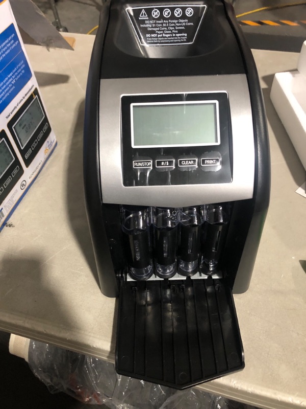 Photo 3 of Royal Sovereign 4 Row Electric Coin Counter with Patented Anti-Jam Technology & Digital Counting Display (FS-44N), Black FS-44N FS-44N