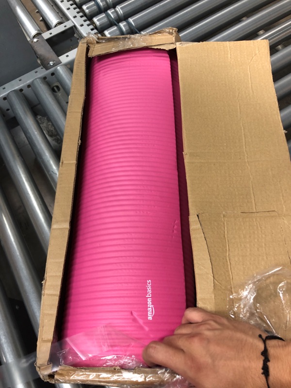 Photo 2 of Amazon Basics 1/2-Inch Extra Thick Exercise Yoga Mat Pink Yoga Mat