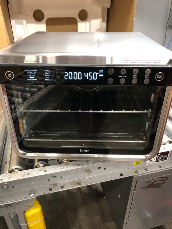 Photo 1 of (USED/Damaged) Ninja DT201 Foodi 10-in-1 XL Pro Air Fry Digital Countertop Convection Toaster Oven with Dehydrate and Reheat, 1800 Watts, Stainless Steel 