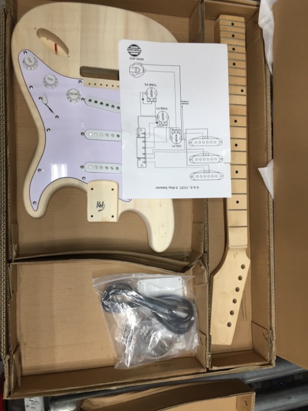 Photo 2 of **MISSING PARTS** Fistrock DIY Electric Guitar Kit Beginner Kits 6 String Right Handed with Basswood Body Maple Neck Poplar Laminated Fingerboard Build Your Own Guitar.
