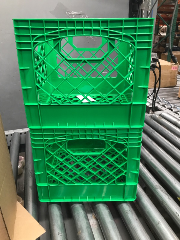Photo 1 of 2 green milk crates