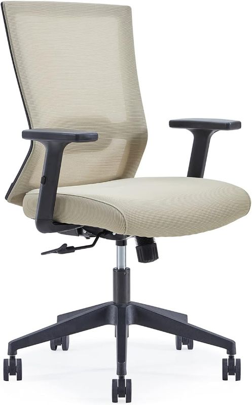 Photo 1 of Stock Photo Reference Only****Office Chair, Mid-Back Ergonomic Mesh Chair Executive Swivel Desk Chair with Lumbar Support Adjustable Height Arm (Beige)
Color:Beige