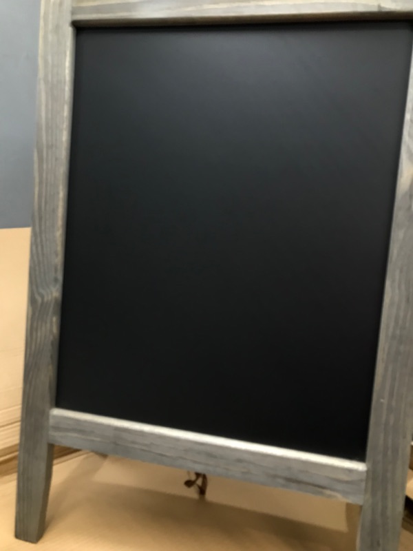 Photo 2 of Rustic Vintaged Wooden Freestanding A-Frame Double-Sided Chalkboard Sign/Sturdy Sidewalk Sign Sandwich Board/Outdoor A Frame Chalk Board for Weddings & More!