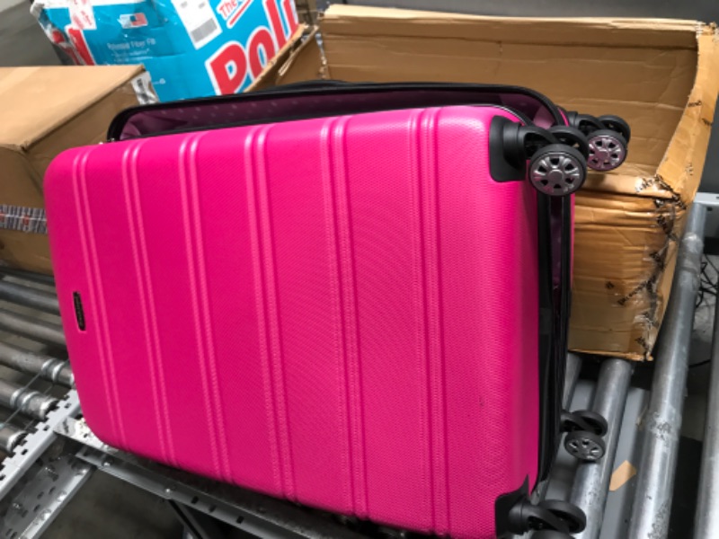 Photo 2 of **small one missing***
Rockland Melbourne Hardside Expandable Spinner Wheel Luggage, Magenta, 2-Piece Set (20/28) 2-Piece Set (20/28) Magenta