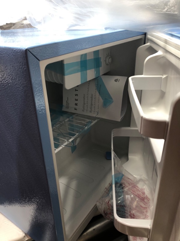 Photo 5 of (Damage) Frestec 1.6 Cu' Mini Refrigerator, Small Refrigerator, Mini Fridge with Freezer, Compact Refrigerator, Blue (FR 160 BLUE)