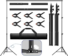 Photo 1 of Neewer Photo Studio Backdrop Support System, 10ft/3m Wide 6.6ft/2m High Adjustable Background Stand with 4 Crossbars, 3 Backdrop Clamps, 2 Sandbags, and Carrying Bag for Portrait & Studio Photography