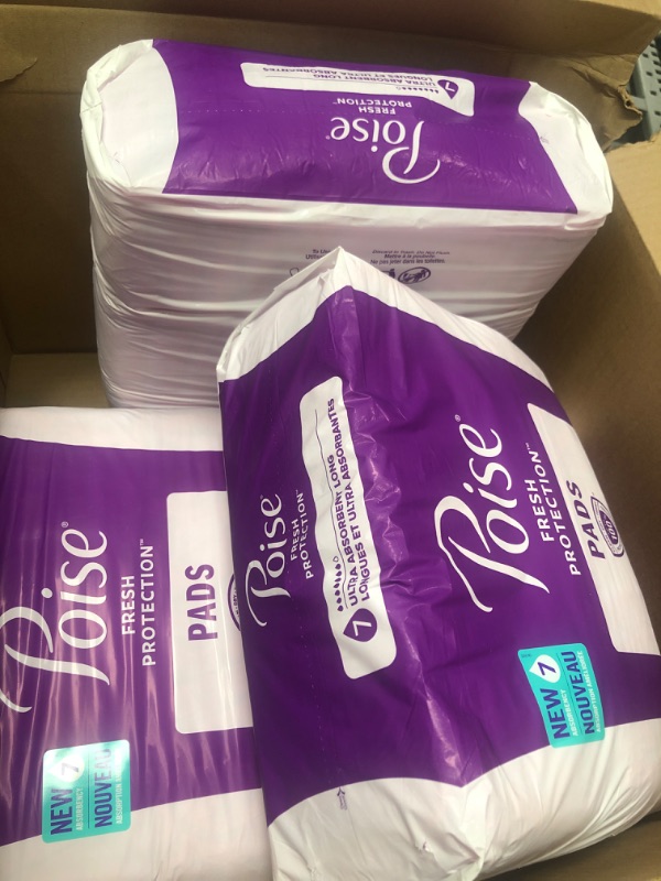 Photo 1 of 3 bundle pack of poise pads ultra absorbent long 
39 each