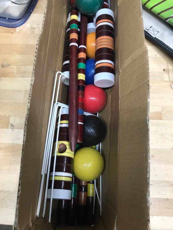 Photo 2 of 
Franklin Sports Portable Backyard Croquet Sets - Complete 4 + 6 Player Croquet Sets with Mallets, Croquet Balls + Wickets Included - Outdoor Family Lawn...
Style:Starter