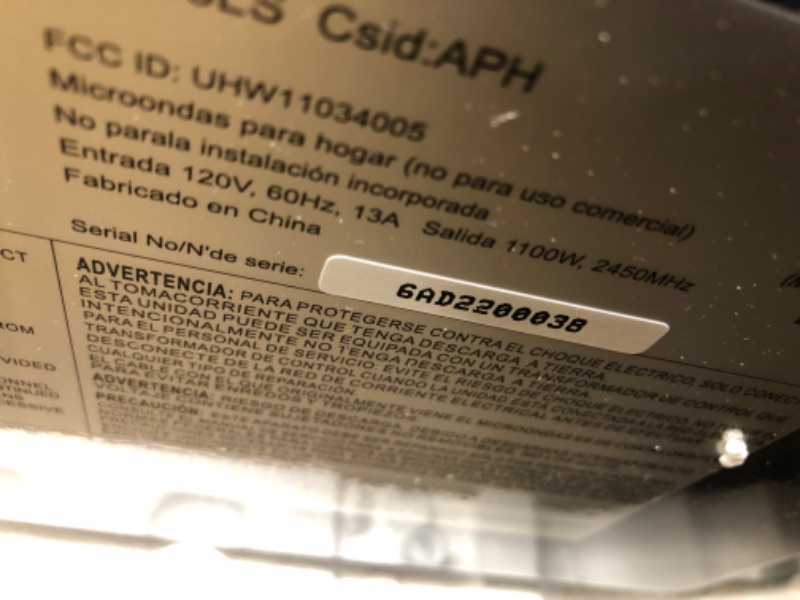 Photo 6 of (major Damage) Panasonic NN-SU66LS 1100W with Genius Sensor Cook and Auto Defrost Countertop Microwave Oven, 1.3 cu ft, Stainless Steel