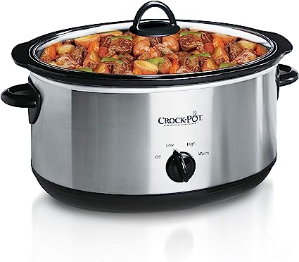 Photo 1 of (major damage )Crock-Pot 7 Quart Oval Manual Slow Cooker, Stainless Steel (SCV700-S-BR)