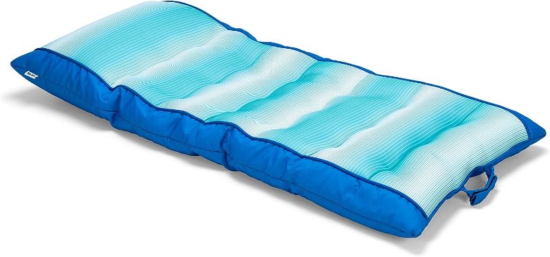 Photo 1 of Big Joe Kona No Inflation Needed Pool Lounger with Headrest, Blurred Blue Double Sided Mesh, 5.5ft Big Blurred Blue Kona