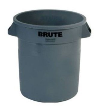 Photo 1 of 2 PACK - Rubbermaid Commercial BRUTE Container, Gray , 15"Diameter, 17" Height 10 Gallon, (FG261000GRAY & FG260900GRAY ) Container 10G Gray