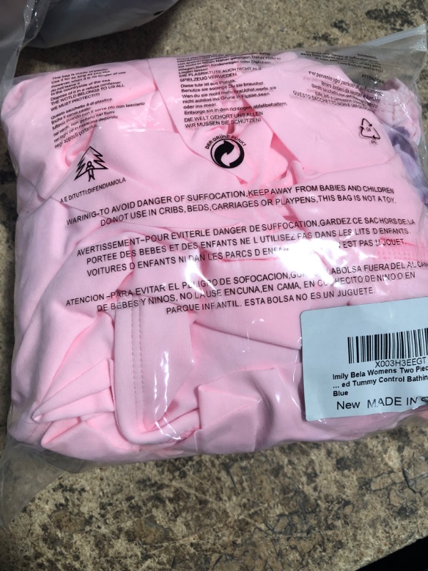 Photo 1 of Imily Bela Womens Two Piece Swim Suits Ruffle Bikini Swimsuits High Waisted Tummy Control Bathing Suits X-Large Pink