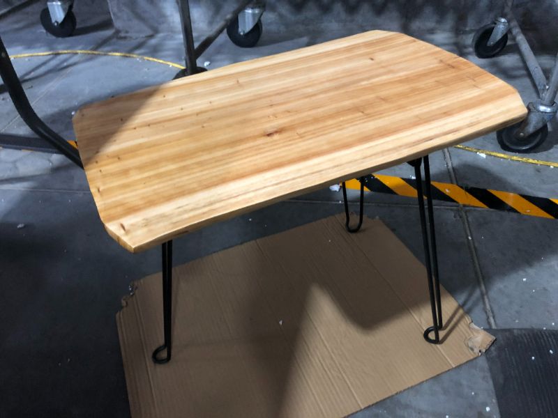 Photo 1 of [PJ Collection] Live Edge Foldable Table, Natural Fir Root Table Top, Foldable Table Legs, Lightweight Table, No Tool Assembly