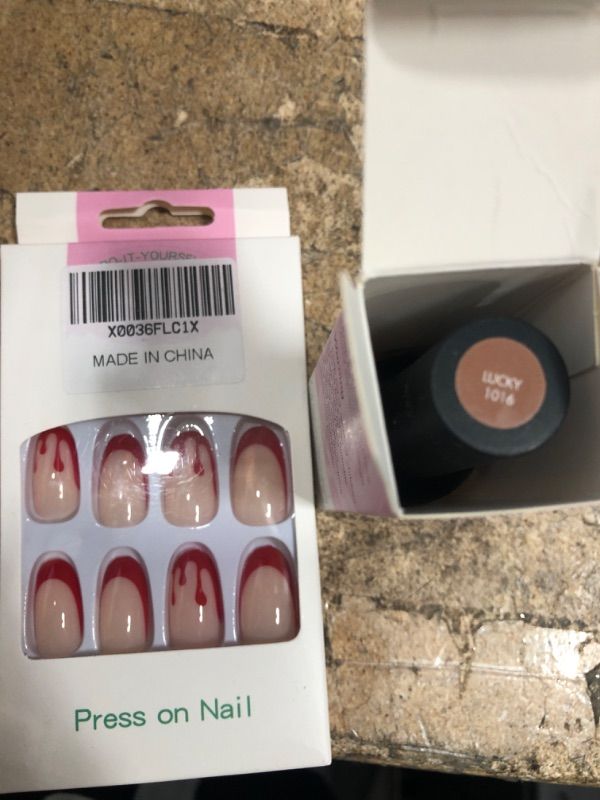 Photo 1 of 24Pcs Press on Nails Short, Almond Tips Fake Nails,for Women(Red Fingertips), 26 Piece Set
Drizzle beauty Gel nail polish LUCKY 1016 