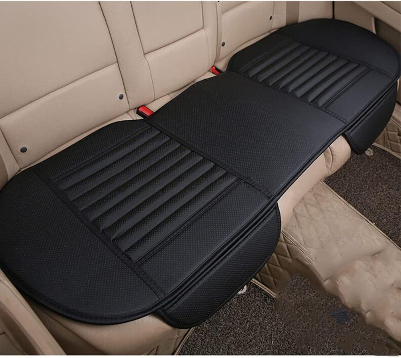 Photo 1 of AutoSpeed PU Leather Car Seat Cover - Car Rear Bench Seat Cushion Cover Pad Mat Filling Bamboo Charcoal, Fit 95% of Vehicles, Non-Slip Bottom & Storage Pockets - 53.15'' x 19.29''Black black01