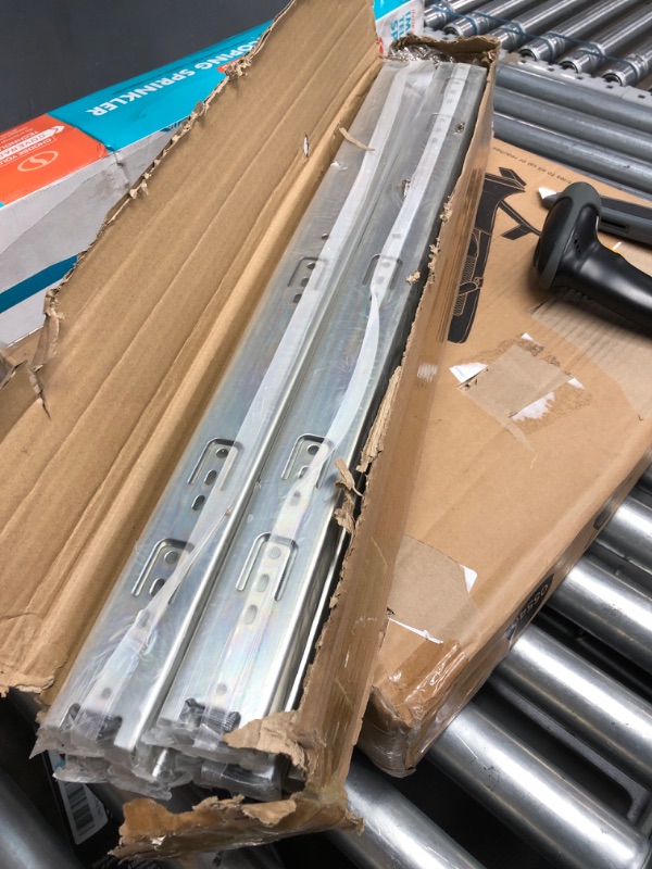 Photo 2 of 6 Pairs of 24 Inch Hardware 3-Section Full Extension Ball Bearing Side Mount Drawer Slides,100 LB Capacity Drawer Slide 24 Inch Zinc Plated