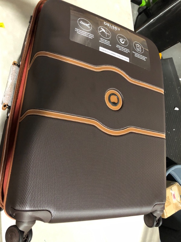 Photo 2 of (USED) DELSEY Paris Chatelet Hard+ Hardside Luggage with Spinner Wheels, Chocolate Brown, about 32 inches 