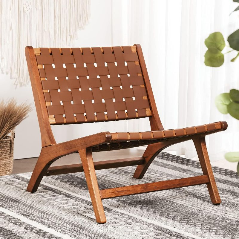 Photo 1 of **FOR PARTS OR REPAIR**STOCK IMAGE FOR SAMPLE**
Sunon Rattan chair Midcentury Modern Accent Chair, walnut brown