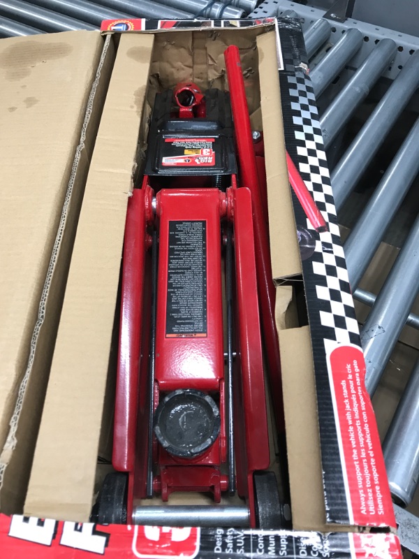 Photo 2 of BIG RED T83006 Torin Hydraulic Trolley Service/Floor Jack with Extra Saddle (Fits: SUVs and Extended Height Trucks): 3 Ton (6,000 lb) Capacity, Red