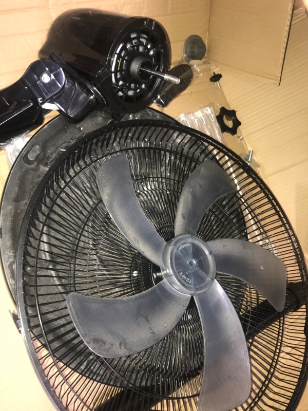 Photo 3 of *POWERS ON//PIECES MISSING**InfiniPower Oscillating 16? Adjustable 3 Speed Pedestal Stand Fan with Remote Control for Indoor, Bedroom, Living Room, Home Office & College Dorm Use, 16 Inch, Black 16 Inch RC Stand fan