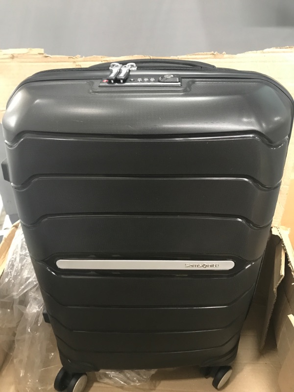 Photo 2 of American Tourister 4 Kix Expandable Softside Luggage with Spinner Wheels, Black/Grey, Carry-On 21-Inch Carry-On 21-Inch Black/Grey