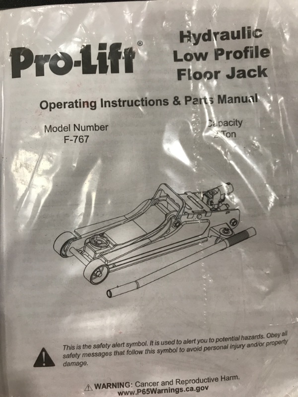 Photo 2 of Pro-Lift F-767 Grey Low Profile Floor Jack - 2 Ton Capacity & MAXXHAUL 70472 Solid Rubber Heavy Duty Black Wheel Chock 2-Pack, 8" x 4" x 6" Grey Jack + Black Wheel Chock 2-Pack