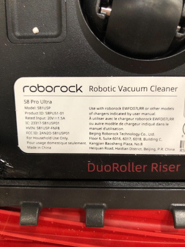 Photo 2 of ***POWERS ON*** Roborock S8 Pro Ultra Robot Vacuum and Mop, Auto-Drying, Self-Washing, Liftable Dual Brush & Sonic Mop, 6000Pa Suction, Self-Refilling, Self-Emptying, Obstacle Avoidance, Black (RockDock Ultra Series)