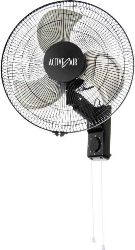 Photo 1 of ***POWERS ON***  Hydrofarm ACFW16HDB Active Air 16" Whisper Quiet Heavy Duty Wall Mount Fan, Black