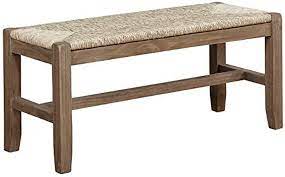 Photo 1 of Alaterre Furniture Newport 40" Wood Bench with Rush Seat Modern Natural Bench