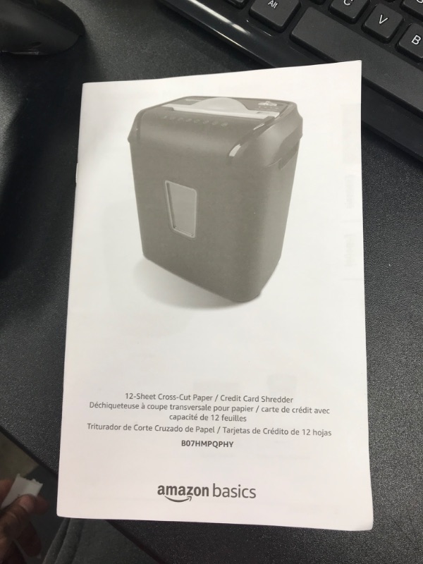 Photo 3 of Amazon Basics 12-Sheet Cross-Cut Paper and Credit Card Home Office Shredder 12 Sheet Shredder